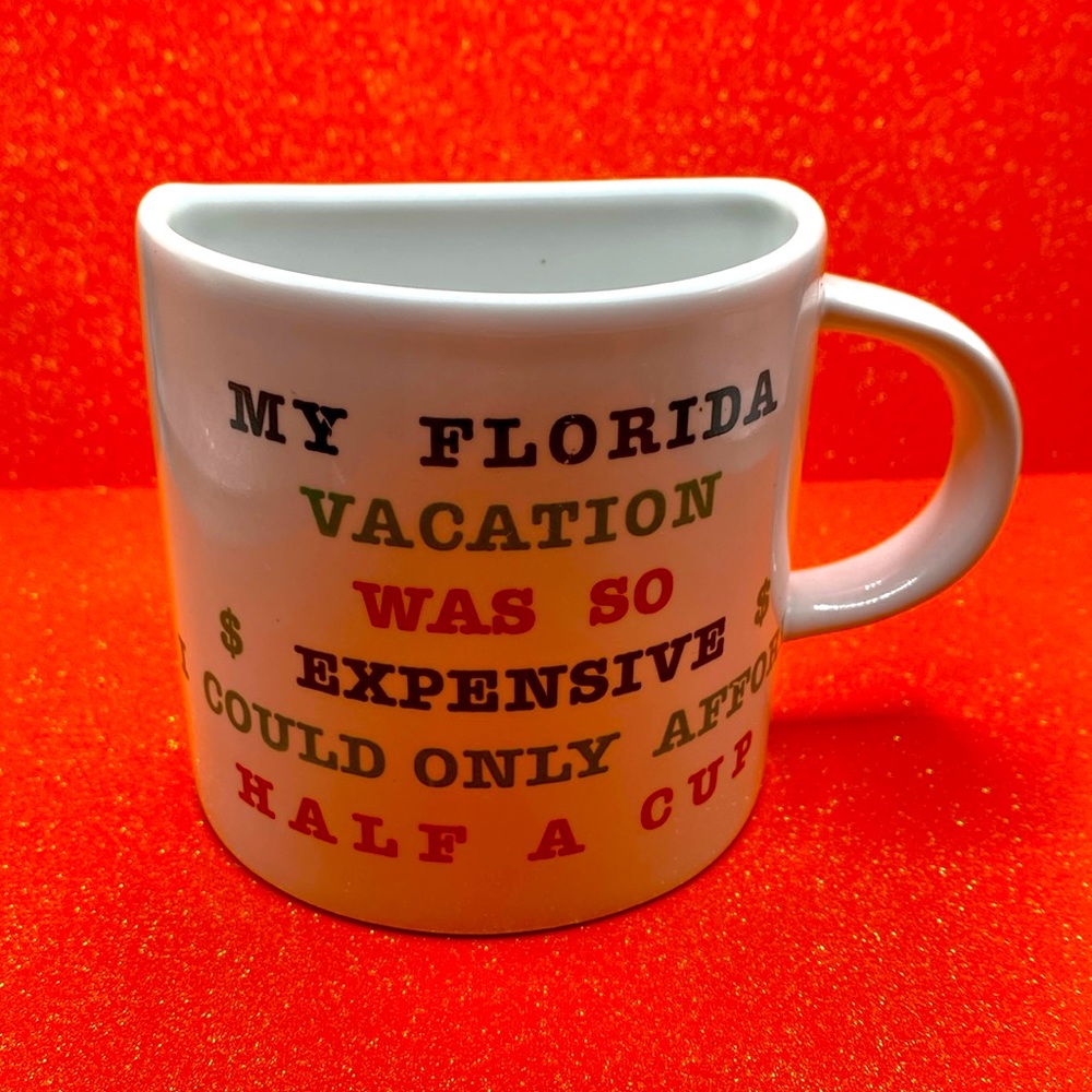 Florida Souvenir Cup Fun Novelty Half Moon Mug